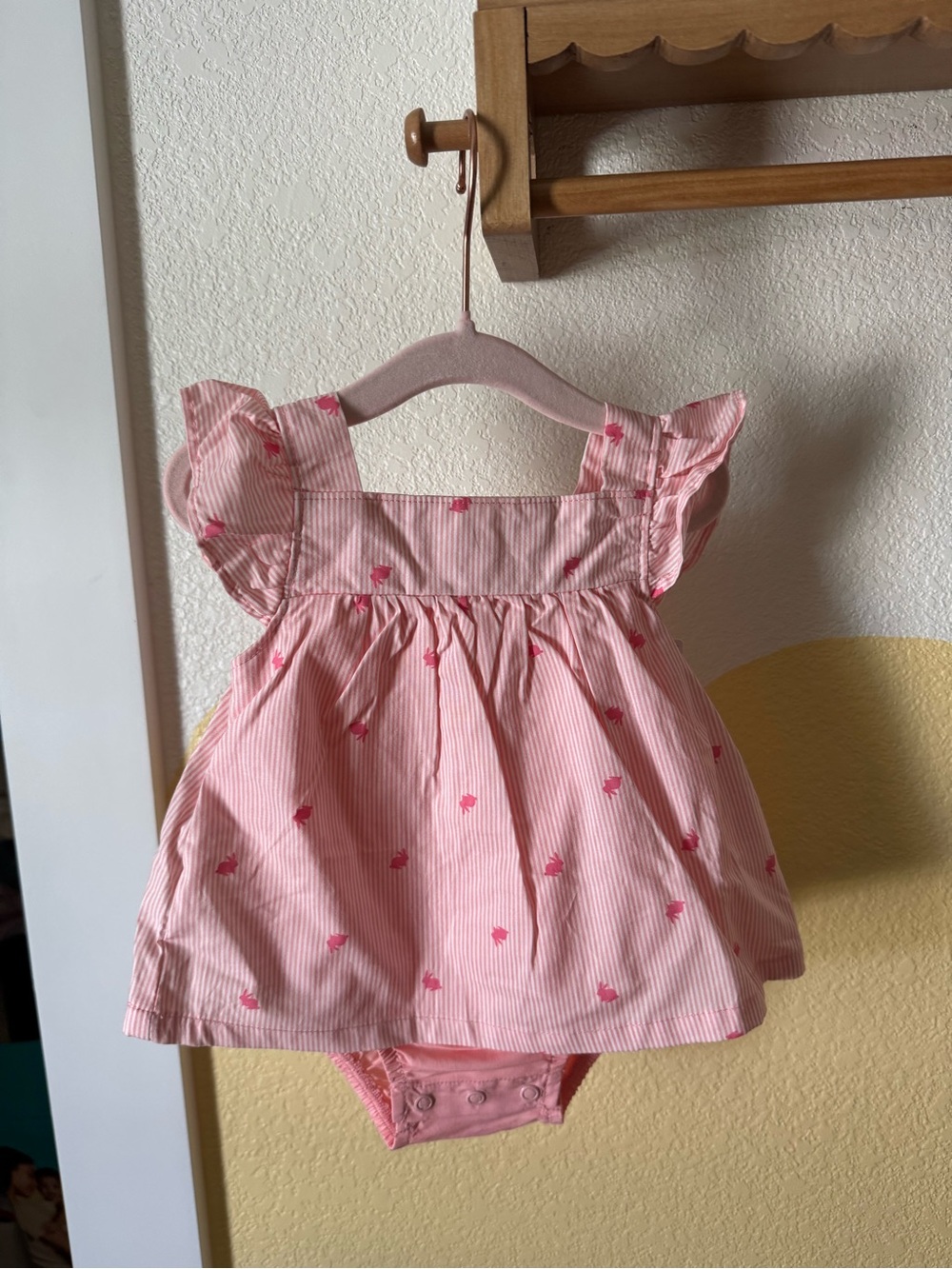 Carter’s Pink Striped Baby Dress with Flutter Sleeves